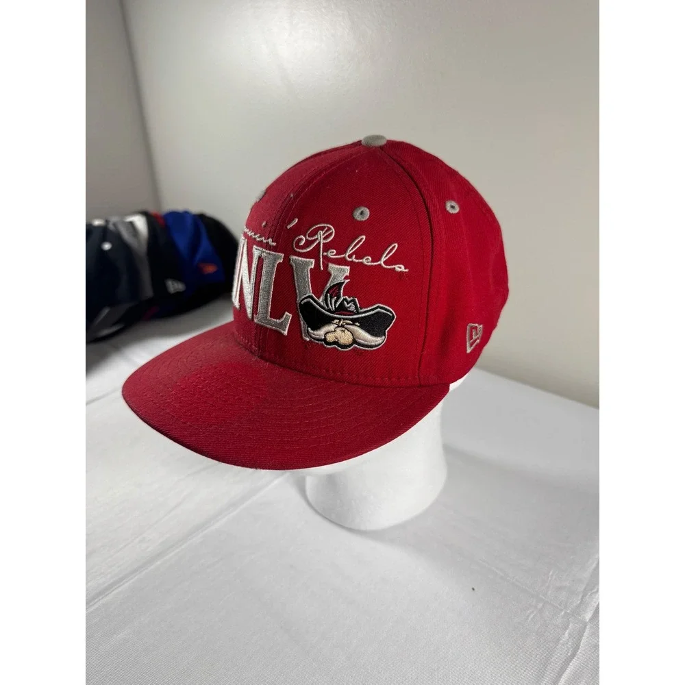90s Vintage New Era UNLV Runnin Rebels Wool Snapback Hey Reb Mascot Mens NCAA